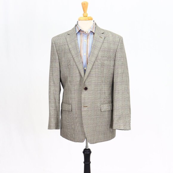 Ralph Lauren 42R Beige Check 2-Button Sport Coat Blazer Jacket P009 - Picture 1 of 11
